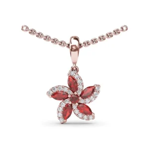 Fashion Fana Ruby and Diamond Catalina Pendant