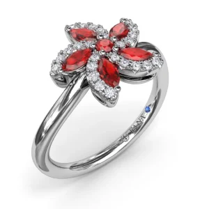 Fashion Fana Ruby and Diamond Catalina Ring