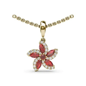 Fashion Fana Ruby and Diamond Catalina Pendant