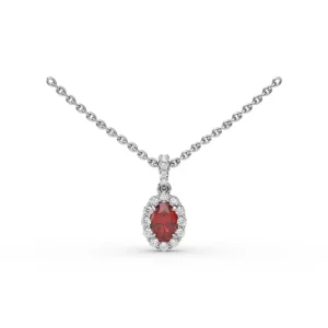 Discount Fana Ruby and Diamond Halo Necklace