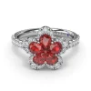 Best Fana Ruby and Diamond Magnolia Ring