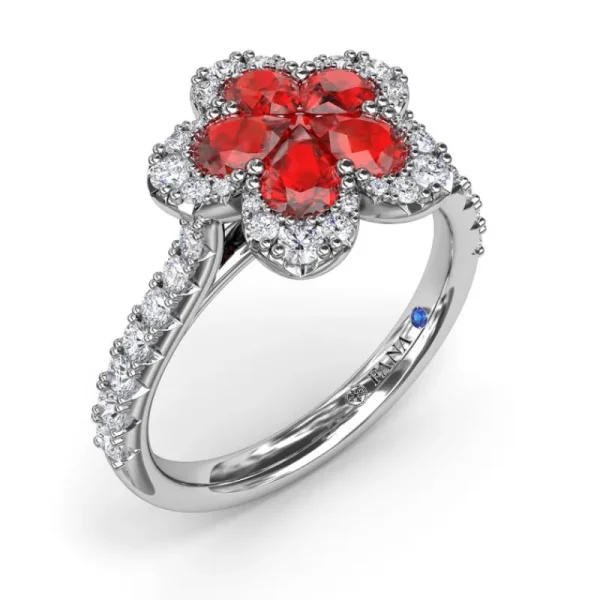 Best Fana Ruby and Diamond Magnolia Ring