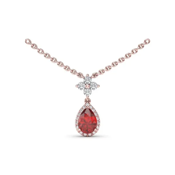 Sale Fana Ruby and Diamond Teardrop Necklace