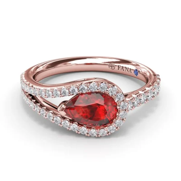 Fashion Fana Ruby and Diamond Wrap Ring