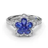 New Fana Sapphire and Diamond Magnolia Ring