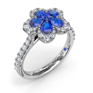 New Fana Sapphire and Diamond Magnolia Ring