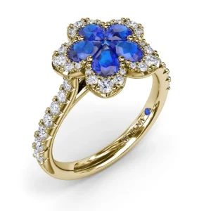 New Fana Sapphire and Diamond Magnolia Ring