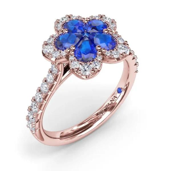 New Fana Sapphire and Diamond Magnolia Ring