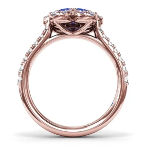 New Fana Sapphire and Diamond Magnolia Ring