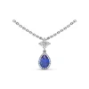 Clearance Fana Sapphire and Diamond Teardrop Necklace