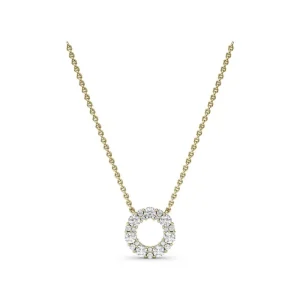 Clearance Fana Shared Prong Diamond Circle Necklace