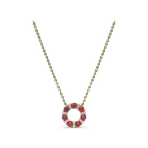 Best Fana Shared Prong Ruby and Diamond Circle Necklace