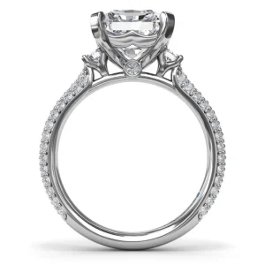 Clearance Fana Side Stone Pavé Diamond Engagement Ring