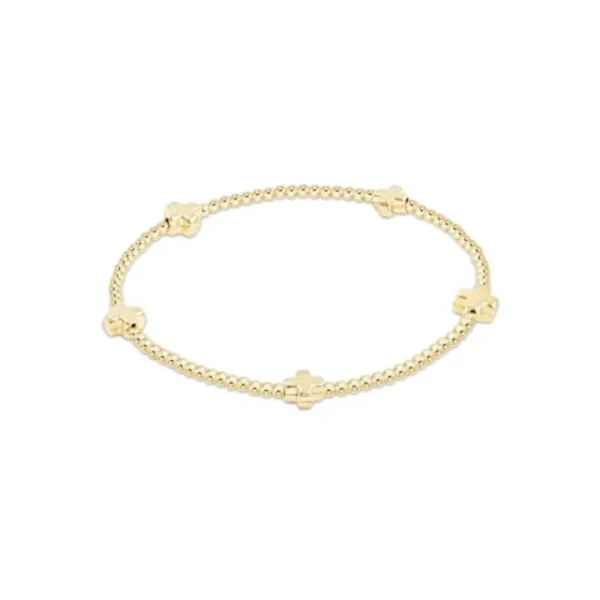 Discount ENewton Design Signature Small Gold Cross Pattern 2mm Bead Bracelet