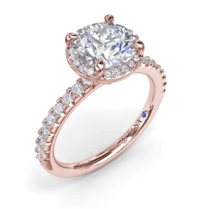 Clearance Fana Simply Stunning Diamond Halo Engagement Ring