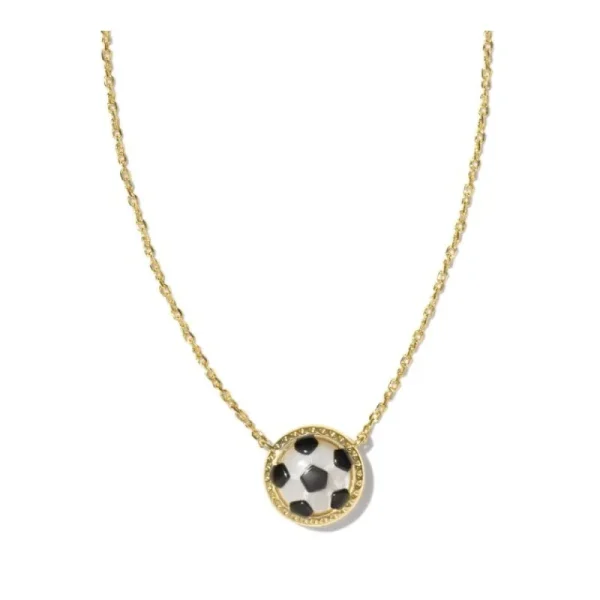 Discount Kendra Scott Soccer Short Pendant Necklace in Gold