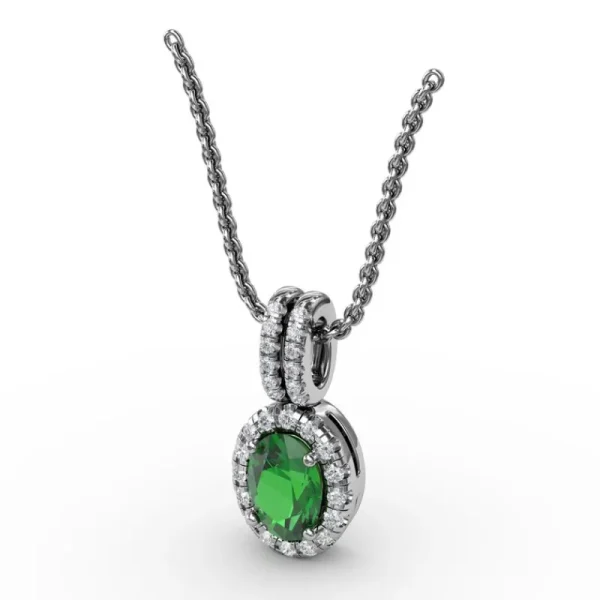 Outlet Fana Sophisticated Emerald and Diamond Pendant