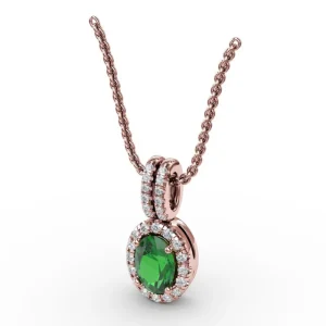 Outlet Fana Sophisticated Emerald and Diamond Pendant