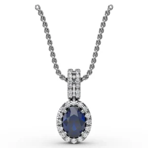 Outlet Fana Sophisticated Sapphire and Diamond Pendant