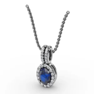 Outlet Fana Sophisticated Sapphire and Diamond Pendant