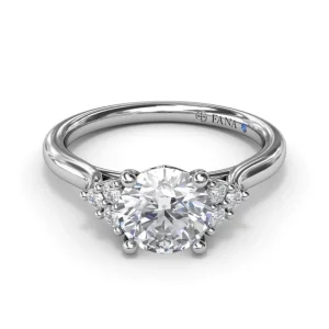 Online Fana Sophisticated Side Cluster Diamond Engagement Ring