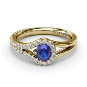 Clearance Fana Split Sapphire and Diamond Wrap Ring