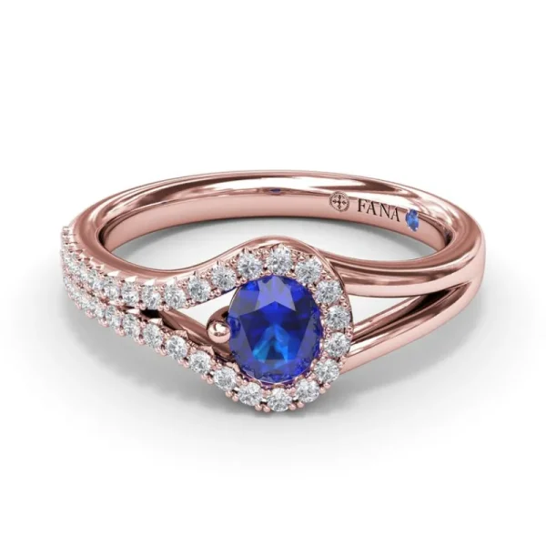 Clearance Fana Split Sapphire and Diamond Wrap Ring