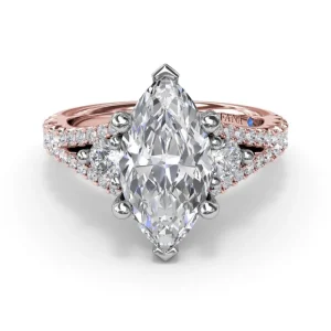 Clearance Fana Split Shank Marquise Diamond Engagement Ring