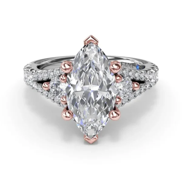 Clearance Fana Split Shank Marquise Diamond Engagement Ring