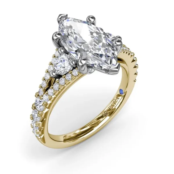 Clearance Fana Split Shank Marquise Diamond Engagement Ring