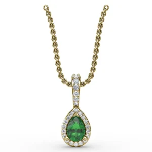 Online Fana Statement Emerald and Diamond Pendant