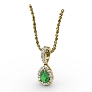 Online Fana Statement Emerald and Diamond Pendant