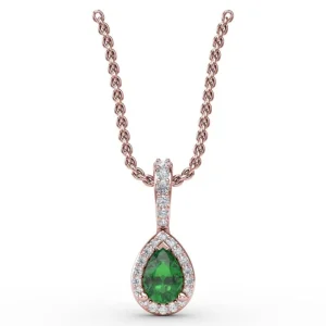 Online Fana Statement Emerald and Diamond Pendant