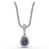 Fashion Fana Statement Sapphire and Diamond Pendant