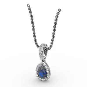 Fashion Fana Statement Sapphire and Diamond Pendant