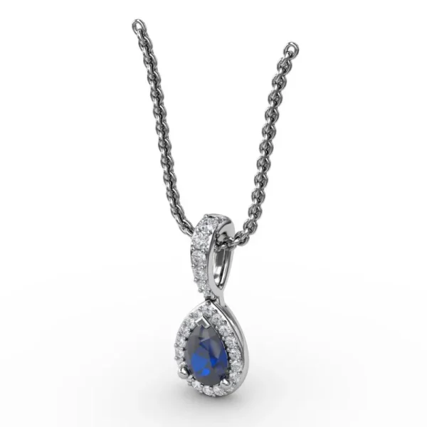 Fashion Fana Statement Sapphire and Diamond Pendant