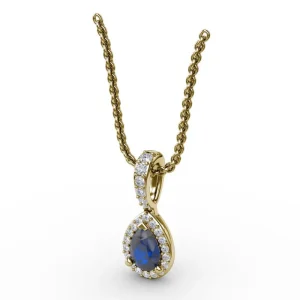 Fashion Fana Statement Sapphire and Diamond Pendant