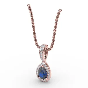 Fashion Fana Statement Sapphire and Diamond Pendant