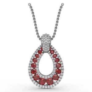 Online Fana Steal The Spotlight Ruby and Diamond Pendant