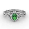 Discount Fana Swirls of Love Emerald and Diamond Twist Ring