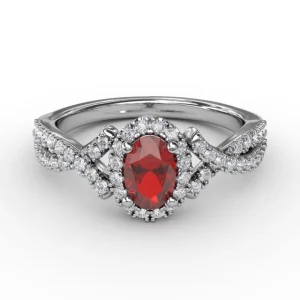 Sale Fana Swirls of Love Ruby and Diamond Twist Ring