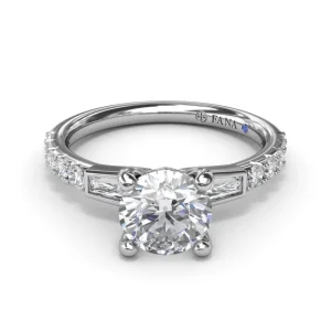 Hot Fana Tapered Baguette Diamond Engagement Ring