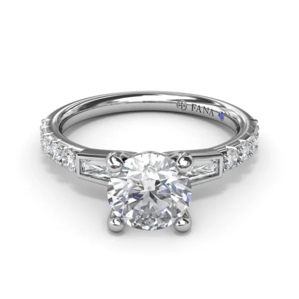 Hot Fana Tapered Baguette Diamond Engagement Ring