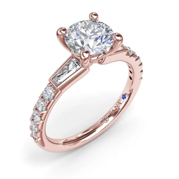 Hot Fana Tapered Baguette Diamond Engagement Ring