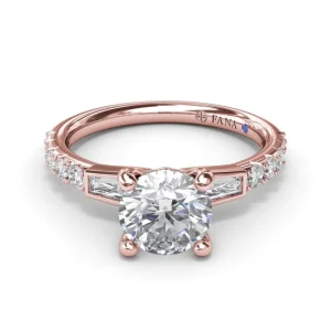 Hot Fana Tapered Baguette Diamond Engagement Ring