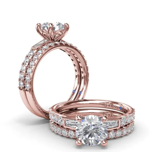 Hot Fana Tapered Baguette Diamond Engagement Ring