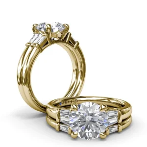 New Fana Tapered Baguette Diamond Engagement Ring