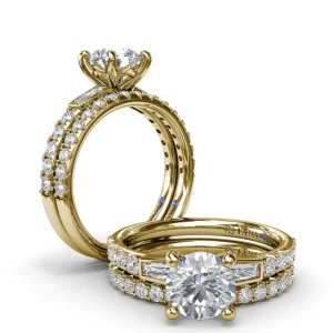 Hot Fana Tapered Baguette Diamond Engagement Ring