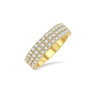 Discount Kelley Collection Three Row Diamond Band