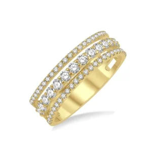 Fashion Kelley Collection Three Row Diamond Ring